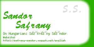 sandor safrany business card